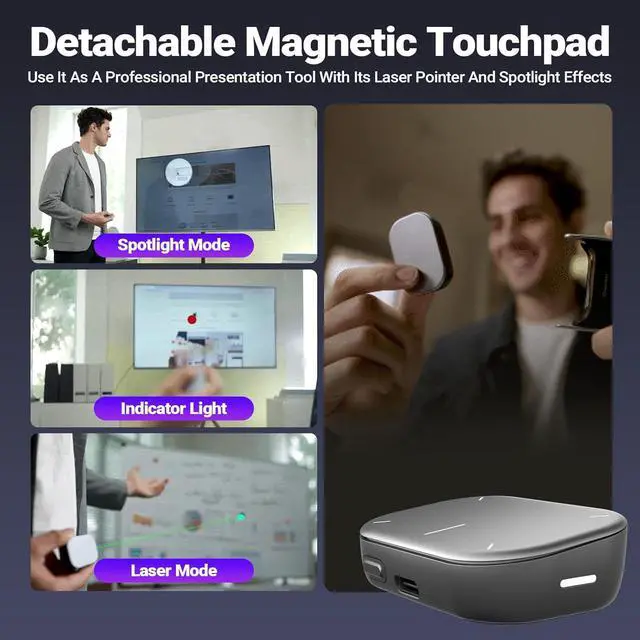 Alt view image 4 of 7 - 2025 AI Wireless Mouse with Voice Recorder, Real-Time Transcribe & AI Summarize, Detachable Presentation Click PowerPoint Presentations Remote, Air Mouse for Work /Lectures/Meetings (Advanced, Silver)