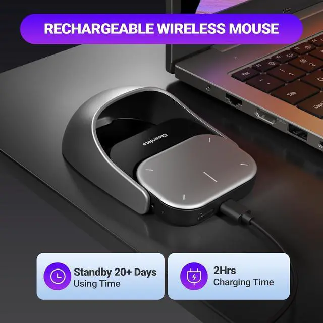 Alt view image 6 of 7 - 2025 AI Wireless Mouse with Voice Recorder, Real-Time Transcribe & AI Summarize, Detachable Presentation Click PowerPoint Presentations Remote, Air Mouse for Work /Lectures/Meetings (Advanced, Silver)