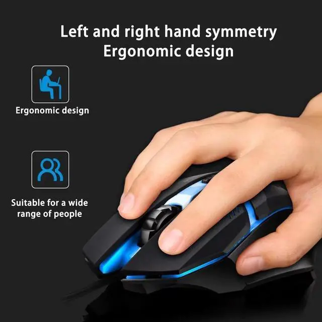 Alt view image 4 of 7 - Black & Wired Gaming Mouse & Pink LED Lights for Enhanced Gaming Experience