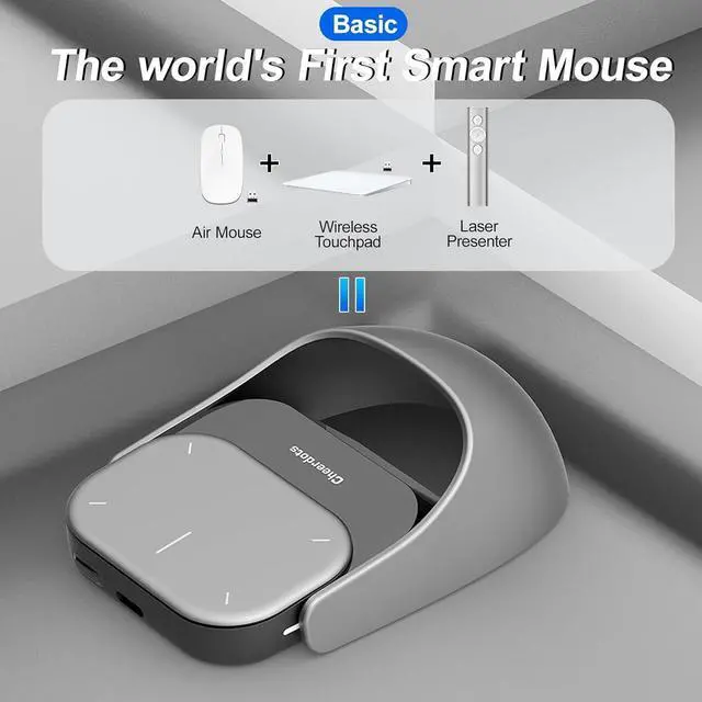 Alt view image 3 of 7 - 2025 New Wireless Mouse - 2 in 1 Detachable Computer Mouse, Presenter Presentation Pointers Remote with Laser, Ultra-Lightweight, Compatible with PC/Mac/Laptop (No ChatGPT, No Recording, Silver)