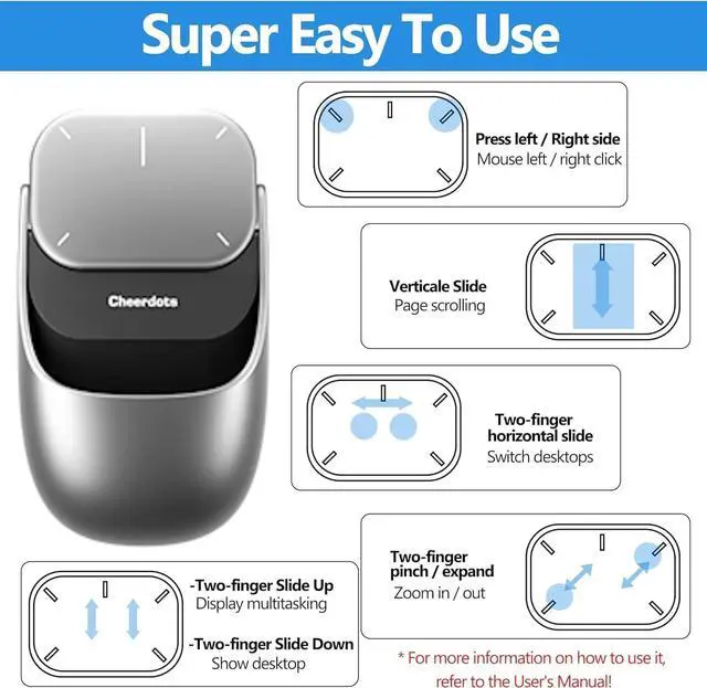 Alt view image 6 of 7 - 2025 New Wireless Mouse - 2 in 1 Detachable Computer Mouse, Presenter Presentation Pointers Remote with Laser, Ultra-Lightweight, Compatible with PC/Mac/Laptop (No ChatGPT, No Recording, Silver)