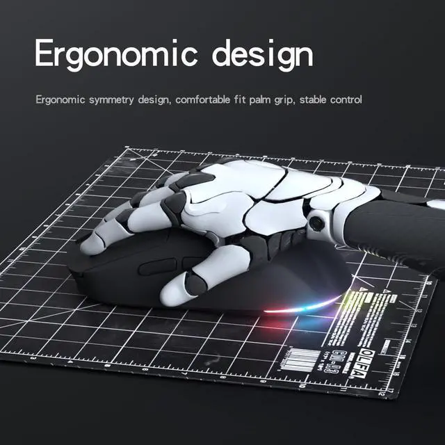 Alt view image 3 of 7 - XT624 Wireless Bluetooth Mouse, LED Rechargeable Ergonomic with Multi Mode 2.4G Wireless USB +BT1+BT2, Portable Bluetooth Mouse for Laptop PC Computer (White)