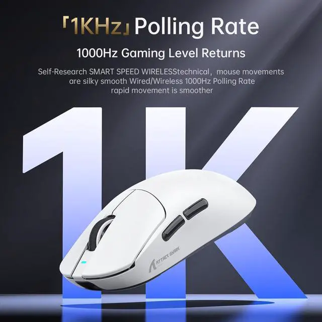Alt view image 6 of 7 - ATTACK SHARK X8 PLUS Wireless Gaming Mouse,55g Ultra-lightweight Wired/BT/2.4GHz Wirelss Programmable Mouse,1K Polling Rate,PixArt PAW3395PRO Sensor,40000 DPI,Gamer Mice for PC/Win/Mac/Big Hand(Berry)