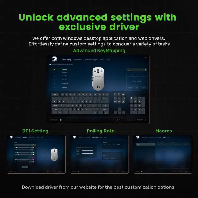 Alt view image 6 of 7 - G63 2.4G/BT/Wired Tri-Mode 4K Wireless Gaming Mouse, PAW3395 Sensor, 58g Lightweight, 4000 Polling Rate, 26K DPI, 5 Programmable Buttons, RGB Magnetic Charging Dock with Wireless Receiver