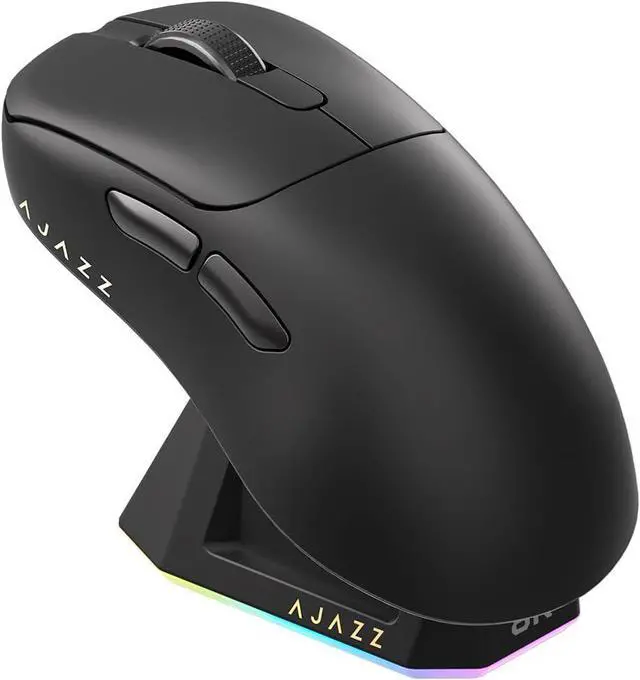 Main image of AJ179PRO PAW3395 26000 DPI Gaming Mouse, 8000Hz Polling Rate, 58g Ultra-Light, Tri-Mode (2.4G/Wired/Bluetooth 5.2), Magnetic RGB Charging Dock, Ergonomic Right-Hand Design, Black