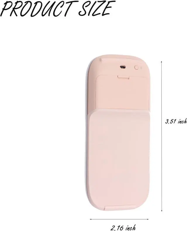 Alt view image 2 of 7 - Foldable Arc Mouse Compatible with Microsoft Surface/MacBook, Portable Arc Touch Mouse, Compatible with Windows/Mac OS, Laptop Notebook Computer Accessories (Pink)