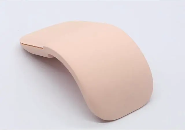 Alt view image 5 of 7 - Foldable Arc Mouse Compatible with Microsoft Surface/MacBook, Portable Arc Touch Mouse, Compatible with Windows/Mac OS, Laptop Notebook Computer Accessories (Pink)
