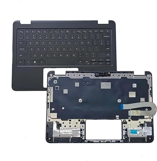 Alt view image 3 of 4 - Laptop Palmrest Keyboard Compatible with De-l 3140 E3140 US Black 0F0C19 04T5PG 04TGRH (Keyboard Palm Rest Without Camera Hole, Without touchpad)