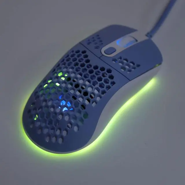 Alt view image 4 of 7 - Gaming Mouse Honeycomb Design Computer Mouse RGB Backlit 12000 6 Level Adjustable DPI Ergonomic Wired Mouse for Tablet Laptop PC /124 (Color : Blue)