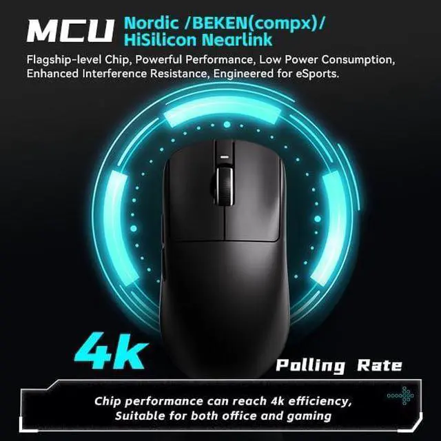 Alt view image 3 of 7 - ATK VXE Dragonfly R1 Wireless Gaming Mouse, Lightweight Mouse for Gaming, Adjustable DPI, 1ms Ultra Low Latency, Programmable Macro Keys, Ergonomic Design, PC/Mac Mouse