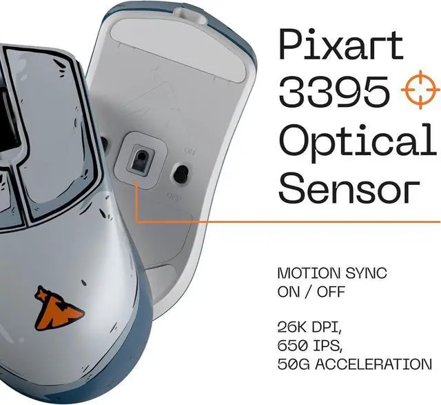 Alt view image 4 of 7 - Higround Yuma Wireless Mouse - CELSHADE, Lightweight Gaming Mice, PIXART 3395 Sensor, 26K DPI, 650 IPS, 50G Acceleration, Up to 70 Hours Battery Life, 4KHz Wireless Polling Rate with Motion Sync