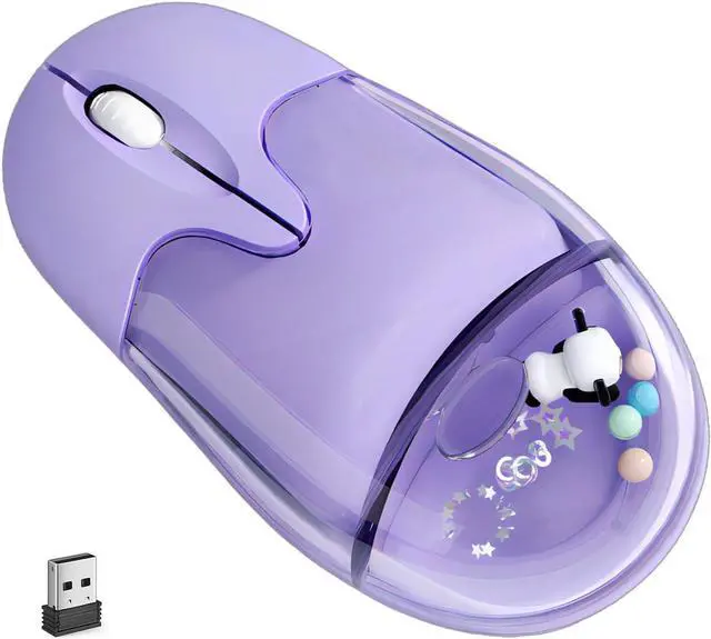 Alt view image 6 of 7 - Bluetooth Aqua Water Mice with Liquid Water Section & Floater Animal,Cute Hamster Shape Less Noice Portable Mobile Optical 1200DPI USB Cordless Mice for PC Laptop Computer Macbook Kids Women Men Gift