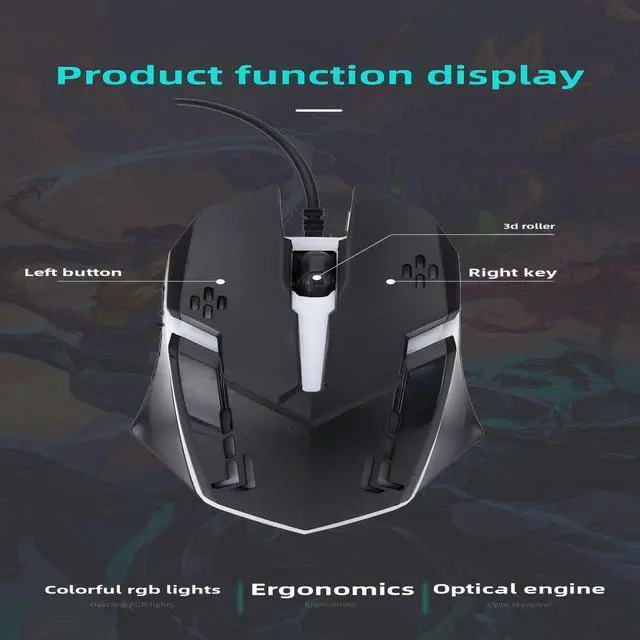 Alt view image 5 of 7 - Corded Illuminated Mouse Not only is it The Best Tool for Precise Control, it is Also a Small Helper in Your Life (Black) (NTYDE2)