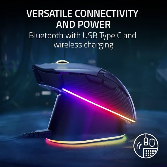 Alt view image 7 of 7 - Cobra Pro Wireless Gaming Mouse 2.4GHz, BT & USB-C, White