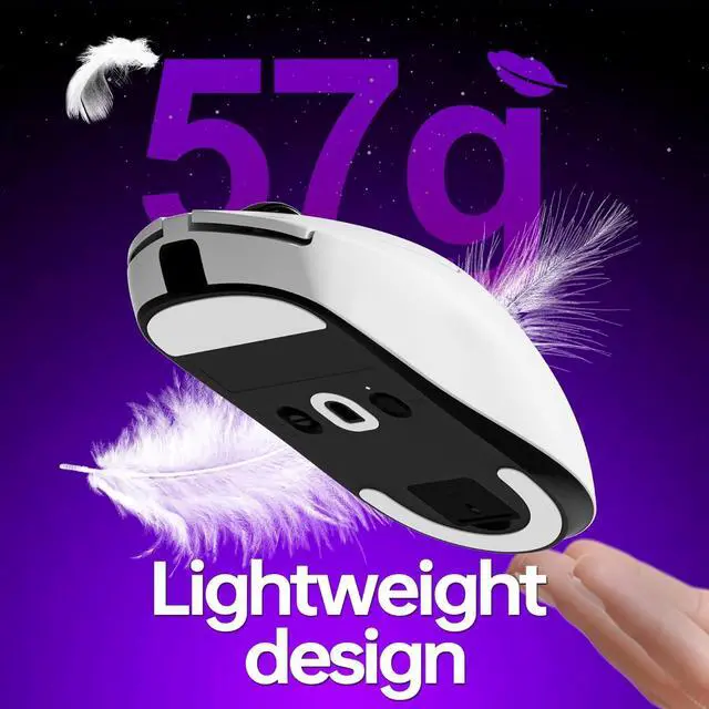 Alt view image 3 of 7 - ATK Dragonfly A9 Wireless Gaming Mouse, Lightweight Wireless Mouse, 30000 DPI, 8k Polling Rate, Tri-Mode 2.4G/USB-C/Bluetooth 5.3, Long Battery Life, Type-C Charging for PC/Mac (A9 Pro Max, White)