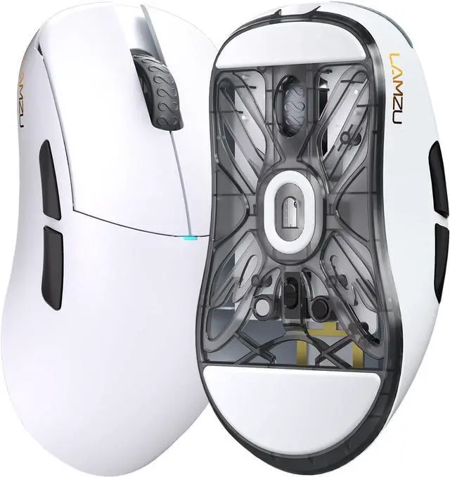 Alt view image 3 of 5 - Lamzu Atlantis Mini Champion Edition Wireless Gaming Mouse, Optical Switch,Ultra Lightweight 51g, Symmetrical, MCU Nordic 52840, Dustproof Encoder, PAW3950 Sensor, 8K Compatible-White