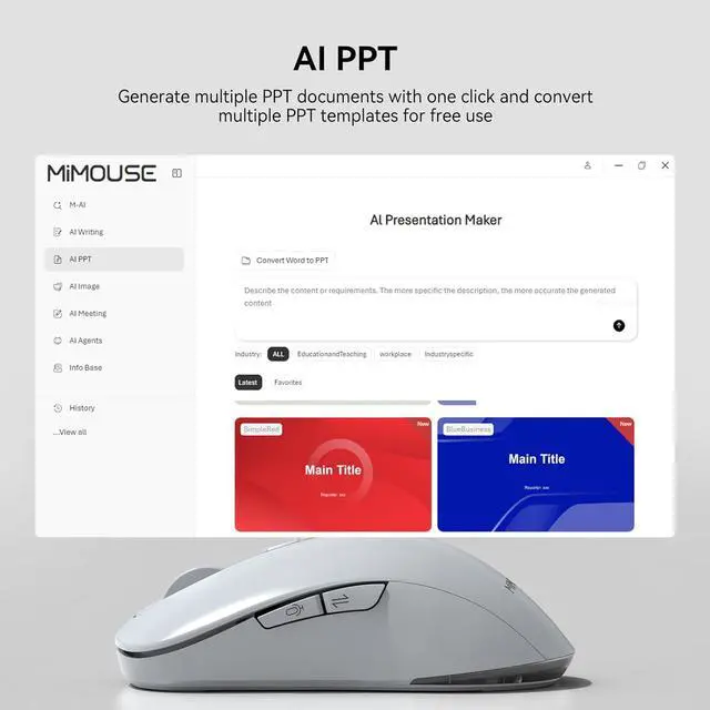 Alt view image 7 of 7 - M4 Wireless Smart Ai Mouse For Pc Laptops,One-Touch Voice Input, Ai Assistant, Meeting Recording, Screenshot Translation, And Multi-Language Compatibility, Is A High-Performance Office Device.