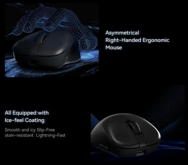 Alt view image 3 of 7 - ATK Blazing Sky Z1 Series Wireless Gaming Mouse  PAW3950 Sensor, 8K Polling Rate, 5357g Lightweight, Nordic 52840 MCU, ATK Optical Switches, USB-C, Ice-Matte Coating