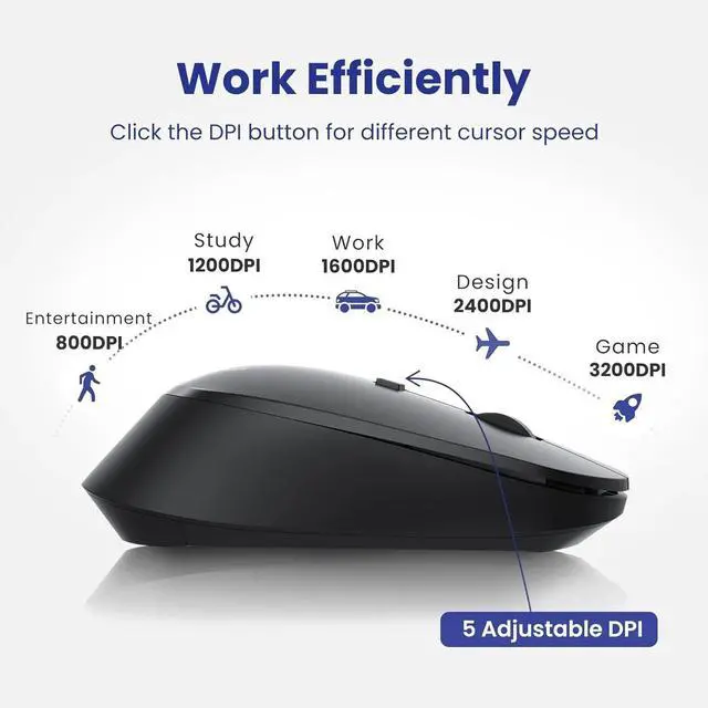 Alt view image 4 of 6 - 2.4Ghz USB Type-C Wireless Mouse
