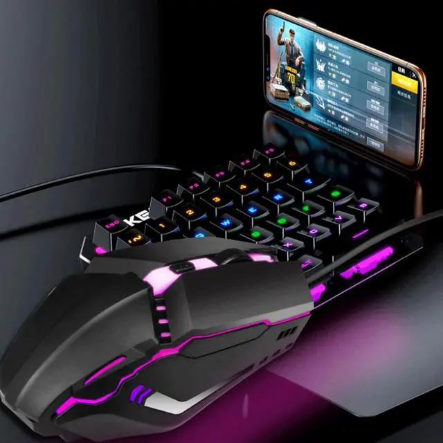 Alt view image 7 of 7 - Computer Mouse Gaming Mouse, 1600 DPI Wired Optical Mouse with 4 Buttons RGB Lighting Tilt Wheel Classic Black Wireless mice