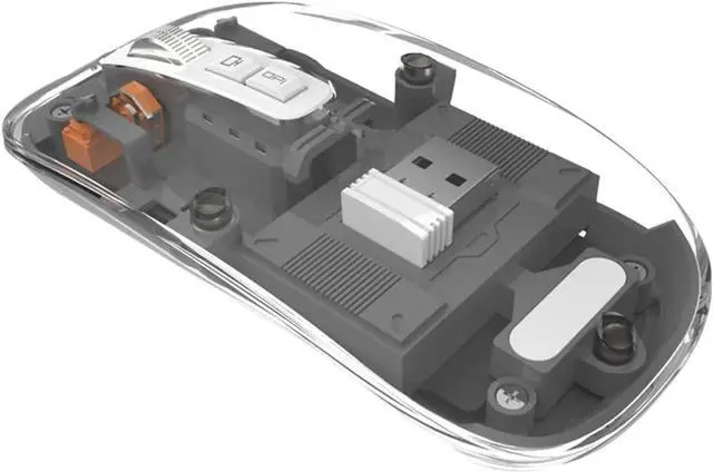 Main image of Gray | Wireletss Transparent Mouse 3 Modes Dual Bt +2.4Ghz 2400Dpi Adjustable Computer Mouse Rechargeable For Laptop/Maic/Chromebook New 2026 High For Reliable Electronic Component, Precision