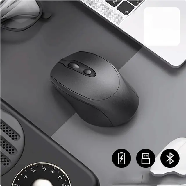 Alt view image 2 of 5 - Mouse Wireless Mouse 2.4G Dual-Mode Silent Rechargeable Computer Mouse with USB Receiver Portable Cordless Mice for Laptop, PC (Green) Computer Mouse