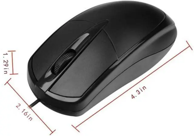 Alt view image 2 of 7 - Highly Sensitive Wired Mouse, Laptop Desktop Laptop Home and Office Mouse, Fitting Hand Design Mouse, Premium Material USB Wired Optical Mouse(Black)