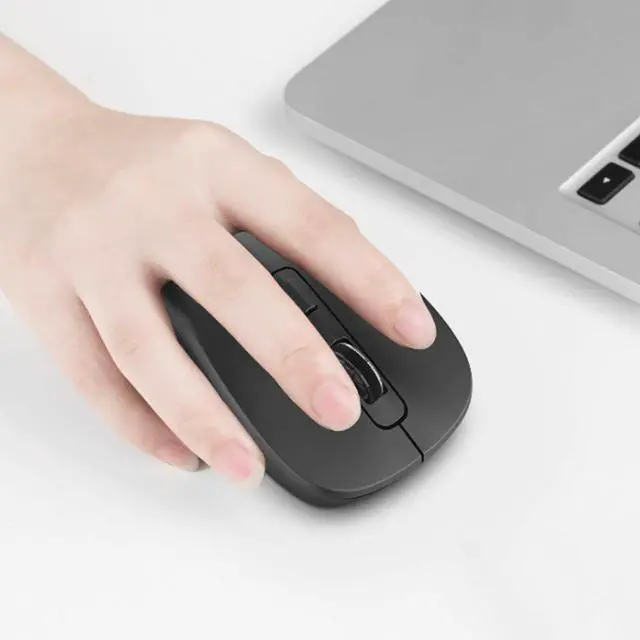 Alt view image 6 of 6 - Computer Mouse Wireless Mouse with 2.4G USB Receiver 1600 DPI Portable Computer Mouse for Laptops PC Classic Black Wireless mice