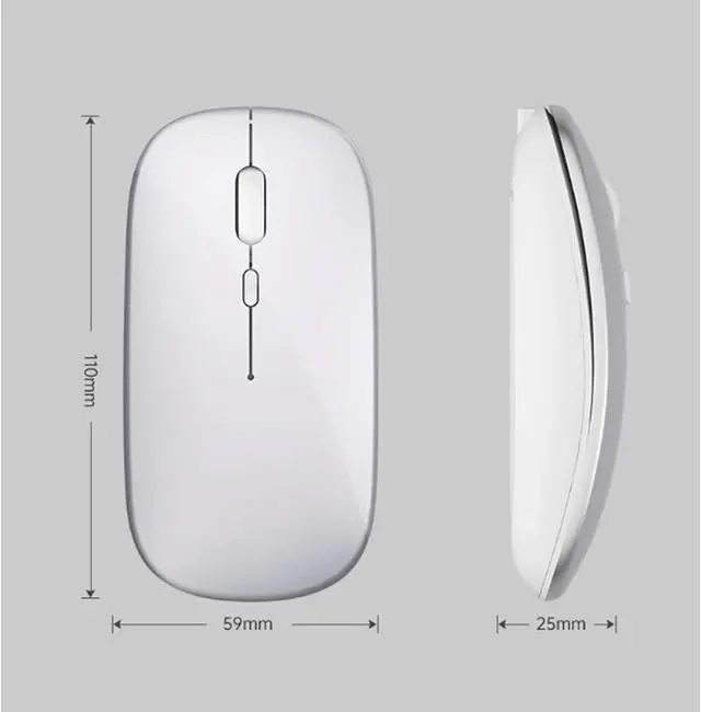 Alt view image 3 of 7 - Computer Mouse Wireless Mouse, 2.4G Ergonomic Optical Mouse, Computer Mouse for Laptop, PC, Computer 1600 DPI Rechargeable Silent Wireless mice