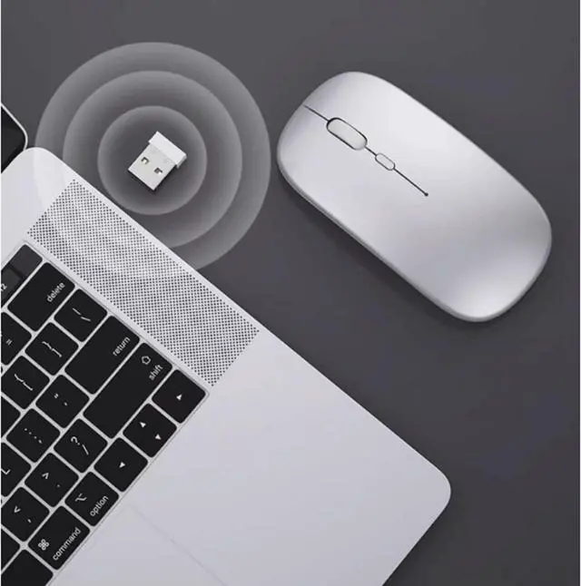 Alt view image 4 of 7 - Computer Mouse Wireless Mouse, 2.4G Ergonomic Optical Mouse, Computer Mouse for Laptop, PC, Computer 1600 DPI Rechargeable Silent Wireless mice