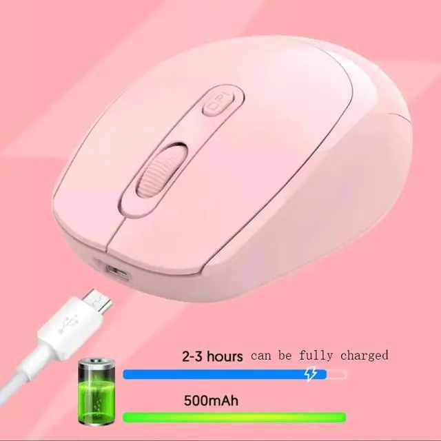 Alt view image 4 of 5 - Computer Mouse Wireless Mouse 2.4G Dual-Mode Silent Rechargeable Computer Mouse with USB Receiver Portable Cordless Mice for Laptop, PC (Green) Wireless mice