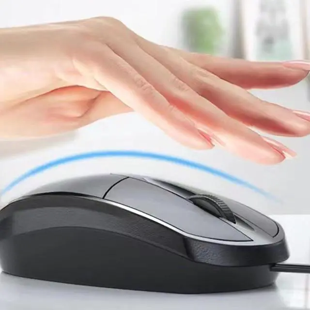 Alt view image 7 of 7 - Highly Sensitive Wired Mouse, Laptop Desktop Laptop Home and Office Mouse, Fitting Hand Design Mouse, Premium Material USB Wired Optical Mouse(Black)