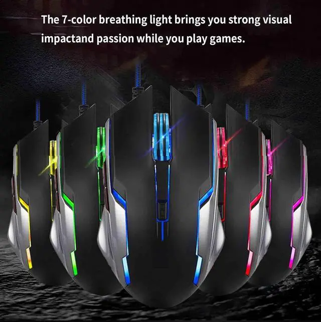 Alt view image 3 of 7 - JUSHZ Computer Mouse for Laptop USB Gaming Ergonomic Optical Wired Mice 4 Way Scrolling Lightweight Programmable Buttons Touch Scroll Macro 800DPI 1200DPI 1600DPI 2400DPI (White)