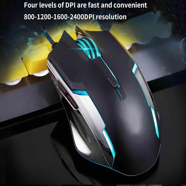 Alt view image 6 of 7 - JUSHZ Computer Mouse for Laptop USB Gaming Ergonomic Optical Wired Mice 4 Way Scrolling Lightweight Programmable Buttons Touch Scroll Macro 800DPI 1200DPI 1600DPI 2400DPI (White)