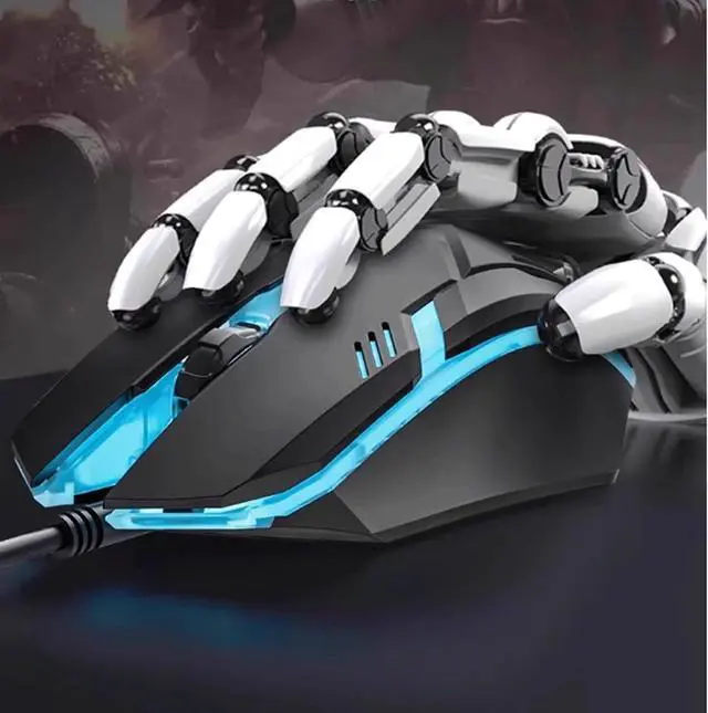 Alt view image 4 of 6 - Computer Mouse Gaming Mouse Wired Optical Mouse 7-Color Cool Lights Ergonomic Mouse Optical Sensor Office Game cf Dedicated Black/White Wireless mice