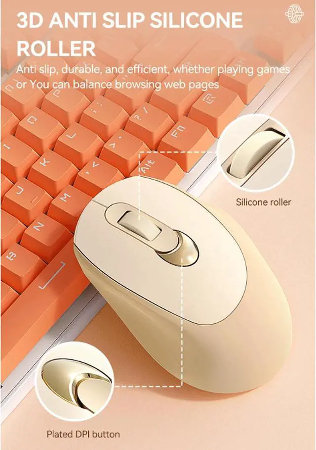 Alt view image 6 of 7 - Wireless Mouse with 2.4G USB Single or Dual Mode Receiver 1600 DPI Portable Computer Mouse for Laptops PC Rechargeable