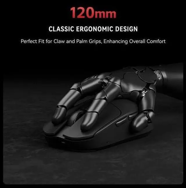 Alt view image 4 of 7 - ATKGEAR VXE MAD R Ultra-Lightweight Wireless Gaming Mouse  36g, PAW3395/3950 Optical Sensor, Dual 1K/8K Polling, Nordic 52840, Wired & 2.4GHz, Ice-Feel Coating
