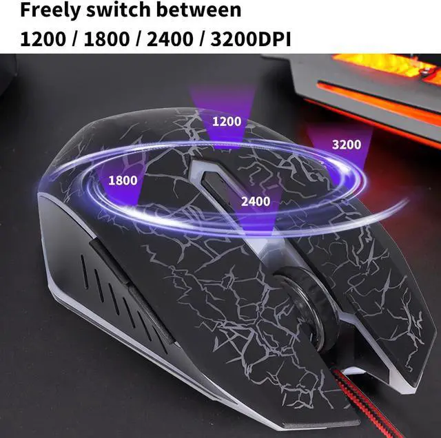 Alt view image 3 of 7 - Wired Gaming Mouse PC Gaming Mouse Computer Mouse Ergonomic Mouse PC Gaming Accessories Mouse for Laptop with 6 Programmable Buttons/198