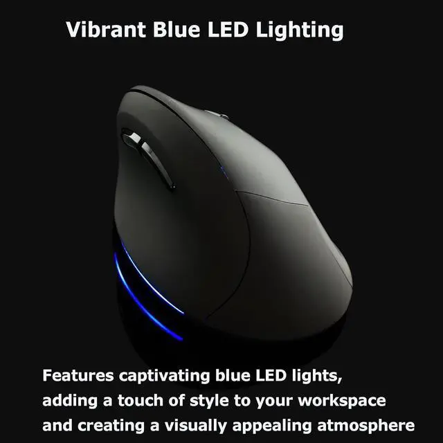 Alt view image 5 of 7 - Wireless Mouse Ergonomic Vertical Mice for Large Hands Rechargeable Big Quiet Silent Ergo Blue LED Light 3600DPI Carpal Tunnel Comfortable Cordless Mice,Pink Ergonomic Vertical Silent Mouse Gift