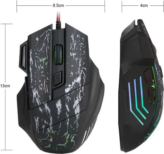 Alt view image 6 of 7 - Wired Gaming Mouse Ergonomic Wired Gaming Mouse 7 Colors Luminous Computer Mouse for Home and Office Laptop PC Game/97