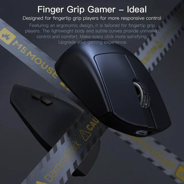Alt view image 6 of 7 - Darmoshark M5PRO Mini Wireless Gaming Mouse,Tri-Mode 8K/Bluetooth Mouse Up to 30000DPI,PAW3950 Optical Sensor Lightweight 38g,5 programmable Button,Computer Mouse for Laptop,PC,Mac-Black