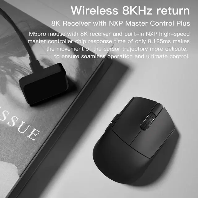 Alt view image 7 of 7 - Darmoshark M5PRO Mini Wireless Gaming Mouse,Tri-Mode 8K/Bluetooth Mouse Up to 30000DPI,PAW3950 Optical Sensor Lightweight 38g,5 programmable Button,Computer Mouse for Laptop,PC,Mac-Black