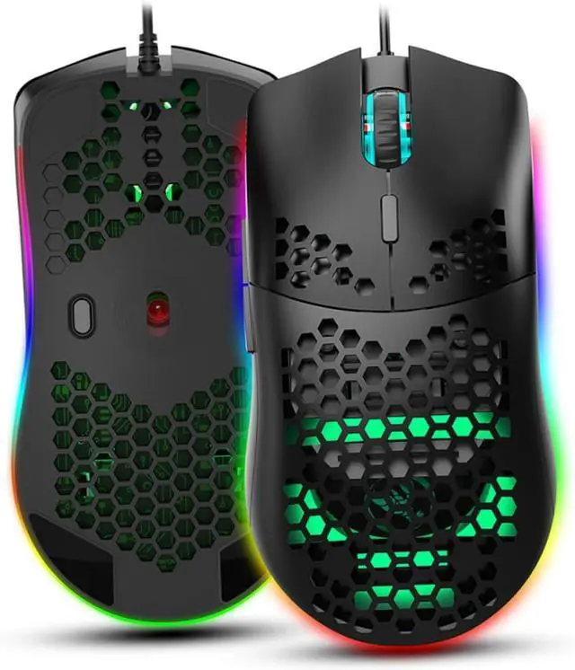 Main image of Hole Mouse RGB Illuminated 6 Button Gaming Mouse Corded Mouse Computer Mouse Wired Mouse Colorful Light Gaming Mouse Programmable Lighting Mouse Wired Mouse RGB Mouse Shine/24