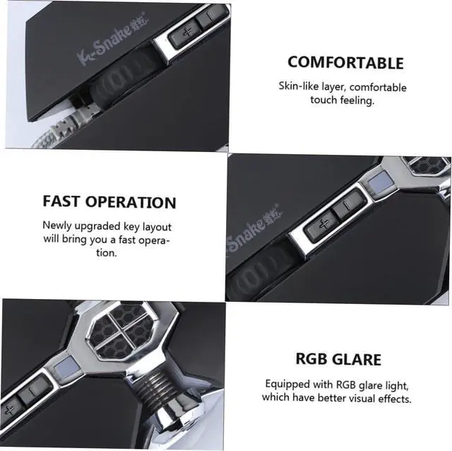 Alt view image 5 of 7 - 1pc Gaming Mouse Gaming Mouse Computer Mouse Wired Mouse Professional Gaming Mouse Luminous Mouse Computer USB Mouse Primary Mechanical Mouse Plastic/5 (Color: Blackx3pcs Size: 12.5X6.3CMx3pcs) (Blac