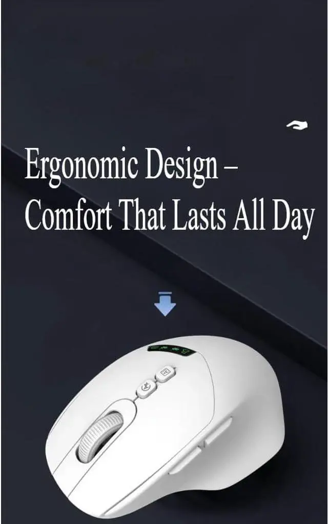 Alt view image 6 of 6 - Wireless AI Mouse with ChatGPT | Dual Connection w/h Bluetooth or 2.4G USB Receiver | Voice Typing, Real-Time Translation, Multi-Device Switching | Ergonomic Computer Mouse for Work & Study