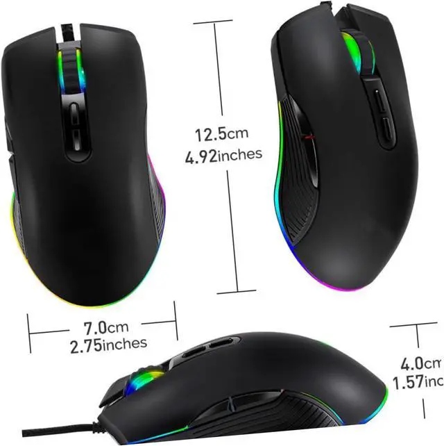 Alt view image 4 of 7 - 7 Computer Gaming Wire Mouse Corded Mouse Gamer Computer Mouse Gaming Wired Optical Gamer Wired Computer Mouse for Computer Mechanical Computer Mouse Gaming Mouse USB Game Console/4