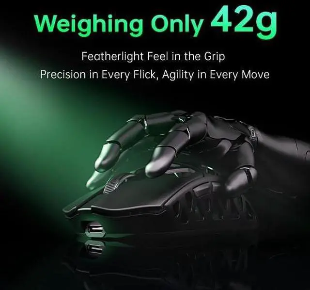 Alt view image 3 of 7 - ATK Fierce X Lightweight Wireless Gaming Mouse  42g Magnesium Alloy Shell, PAW3950 Ultra Sensor, 8KHz Polling Rate, Optical Switches, Dual-Mode 2.4GHz & Wired, Ergonomic Symmetrical Shape