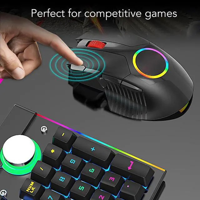 Alt view image 5 of 7 - Wired Mouse 7200 dpi RGB Backlit 8 Keys BT Gaming Mouse Computer Mouse Ergonomic Design Mouse with Fire Button for Laptop PC/45