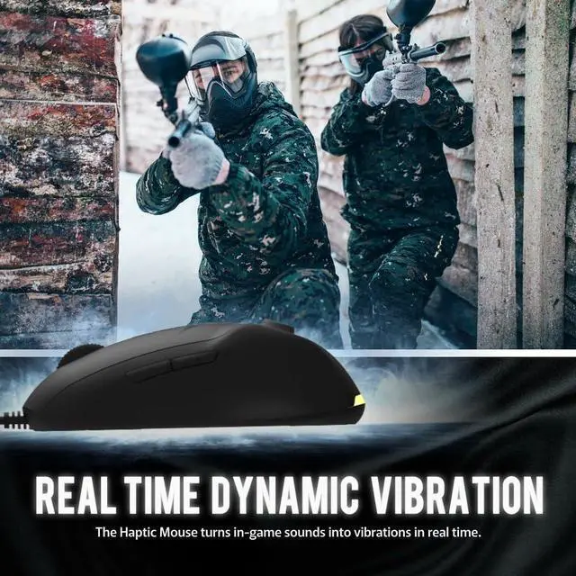 Alt view image 5 of 7 - 4D Vibration Gaming Mouse SH60P | Haptic Click Mode and Vibration Intensity Change Button | Macro Program | Unique FPS Gaming Experience on PC