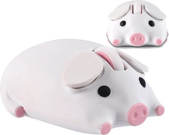Alt view image 2 of 7 - Wireless Mouse Cute Pig Design Bluetooth Dual Mode Portable Compact Lightweight Silent Optical Kawaii Mice Kids Girls Student School Office Gift White,Cute Strawberry Shape Wireless Bluetooth Mice